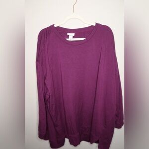 Ava & Viv Rich Purple Long Sleeve Top